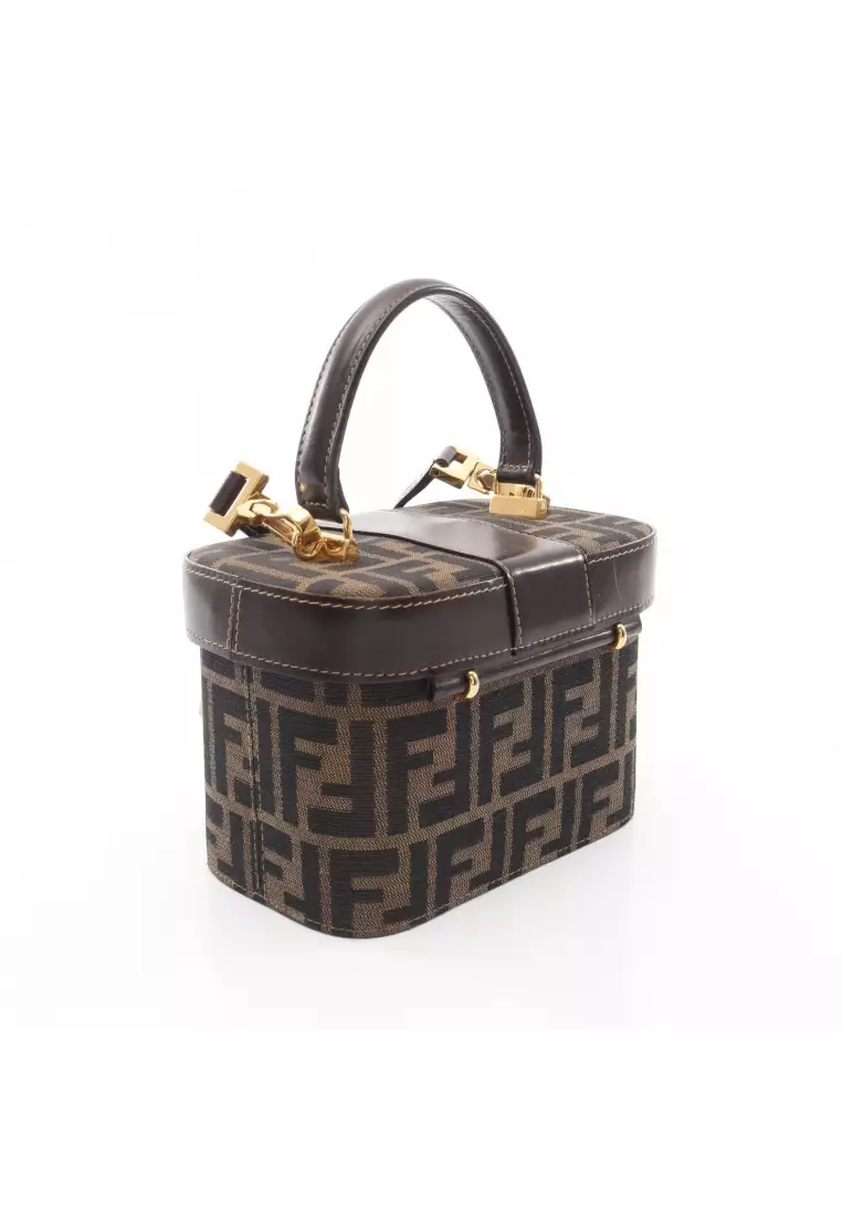 Buy Fendi Pre-Loved Fendi Zucca vanity bag Handbag canvas leather