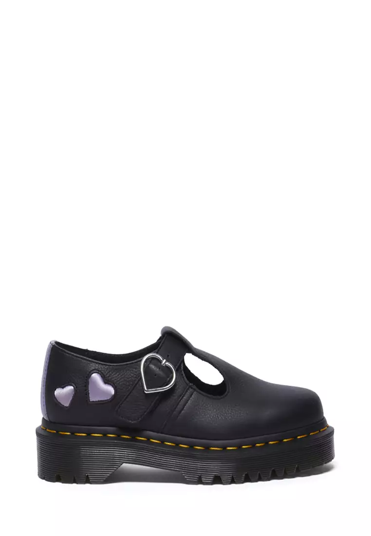 Discount on Dr. Martens  shoes - SKU: Polley Heart Virgina Satin Mary Jane Shoes Black - Women
