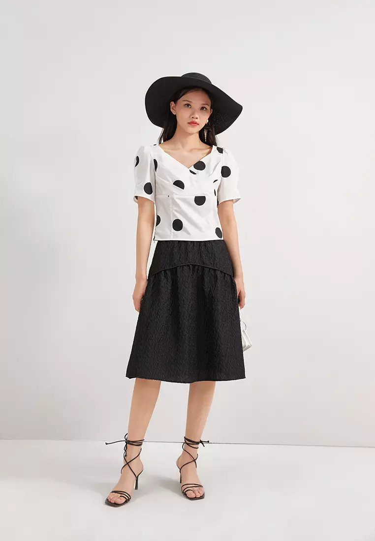 Buy Hopeshow V-Neck Polka Dot Top 2026 Online | ZALORA