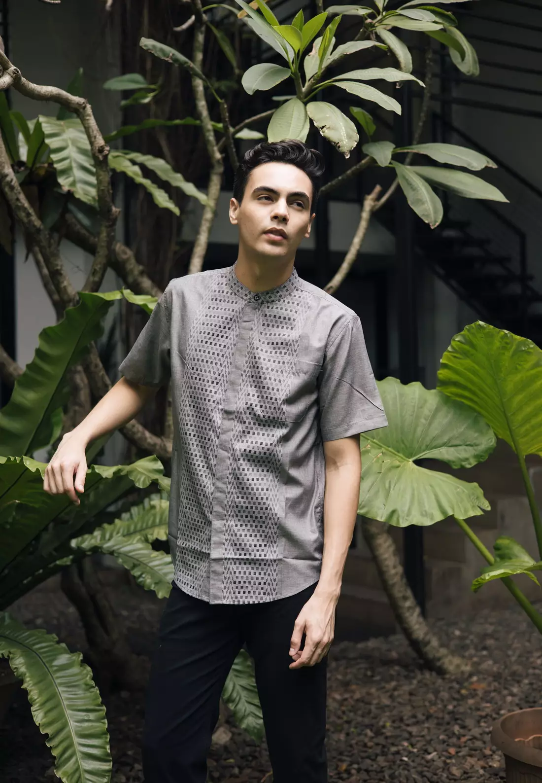 RBJ Kemeja Koko Border Abu Regular Fit Pria