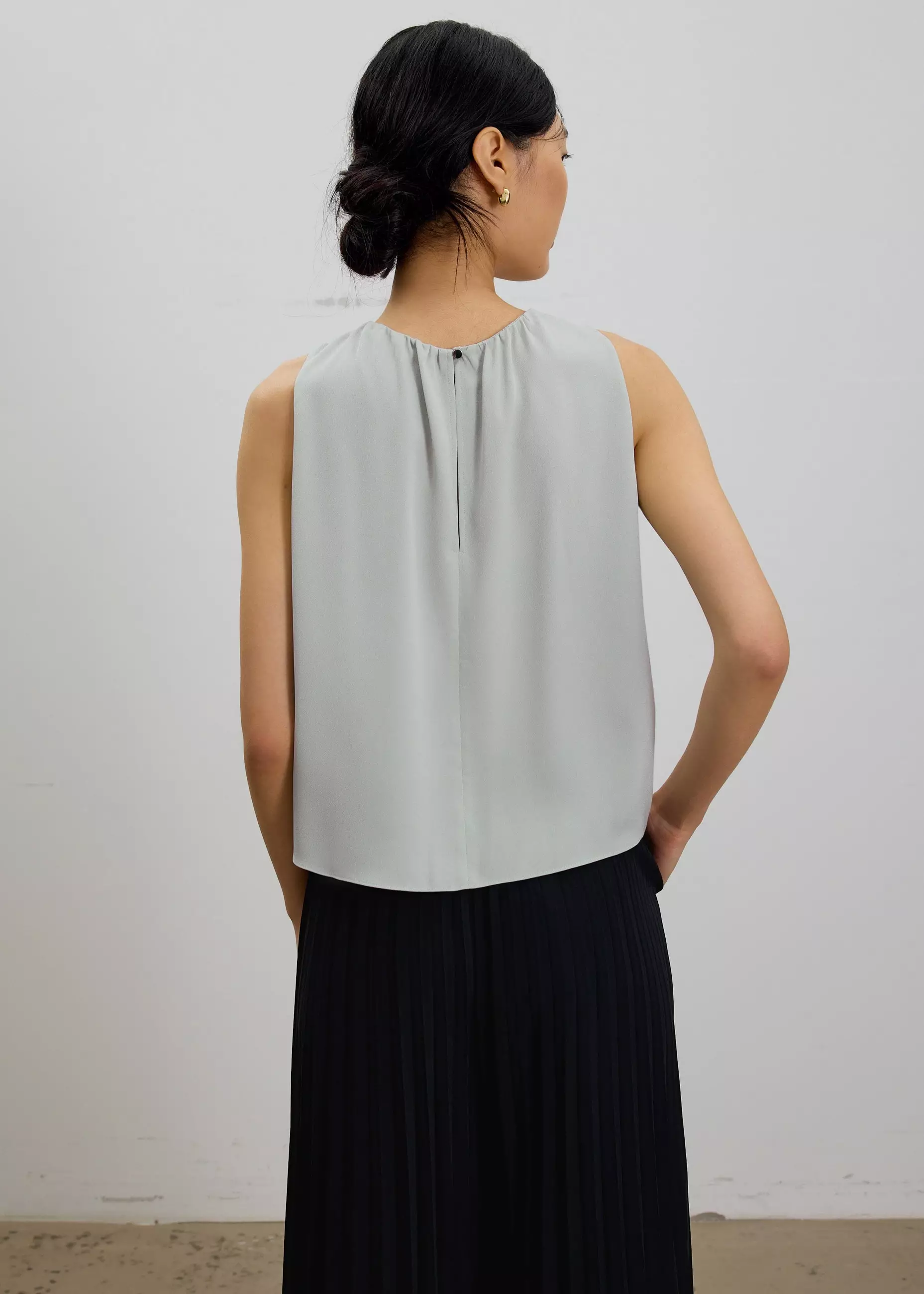 Atasan Wanita - Amy Satin Pleated Top