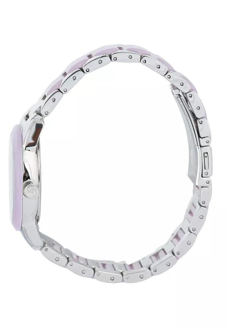Alexandre Christie Passion - Jam Tangan Analog Wanita - Silver Purple Stainless Steel - 2B42LDBSSPU