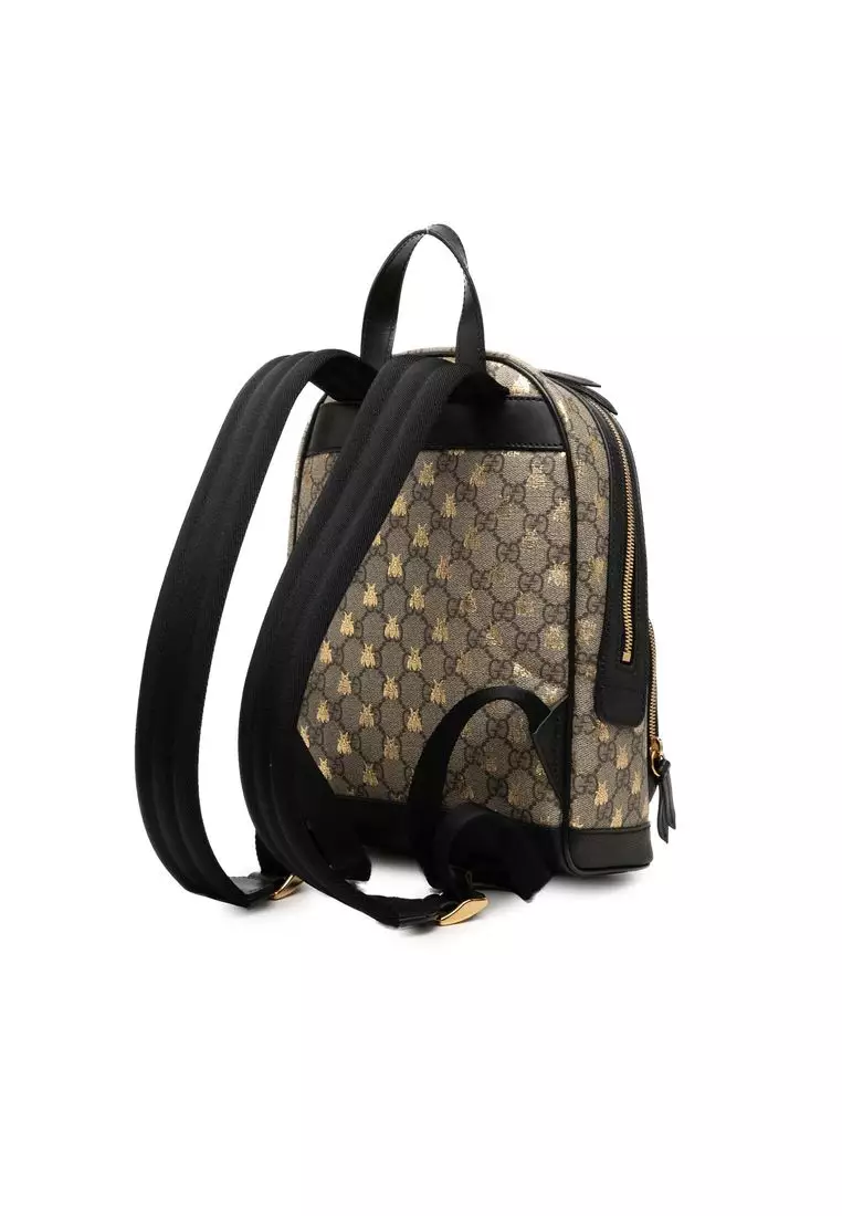 Pre-Loved Gucci Small Gg Supreme Bee Backpack