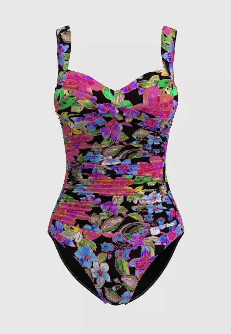 Tropadelic Island Black Plus Cup Twist Front Onepiece