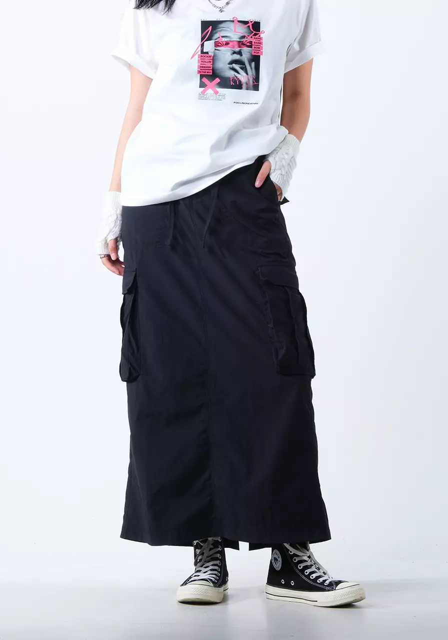 Rok Midi Wanita Zola Black