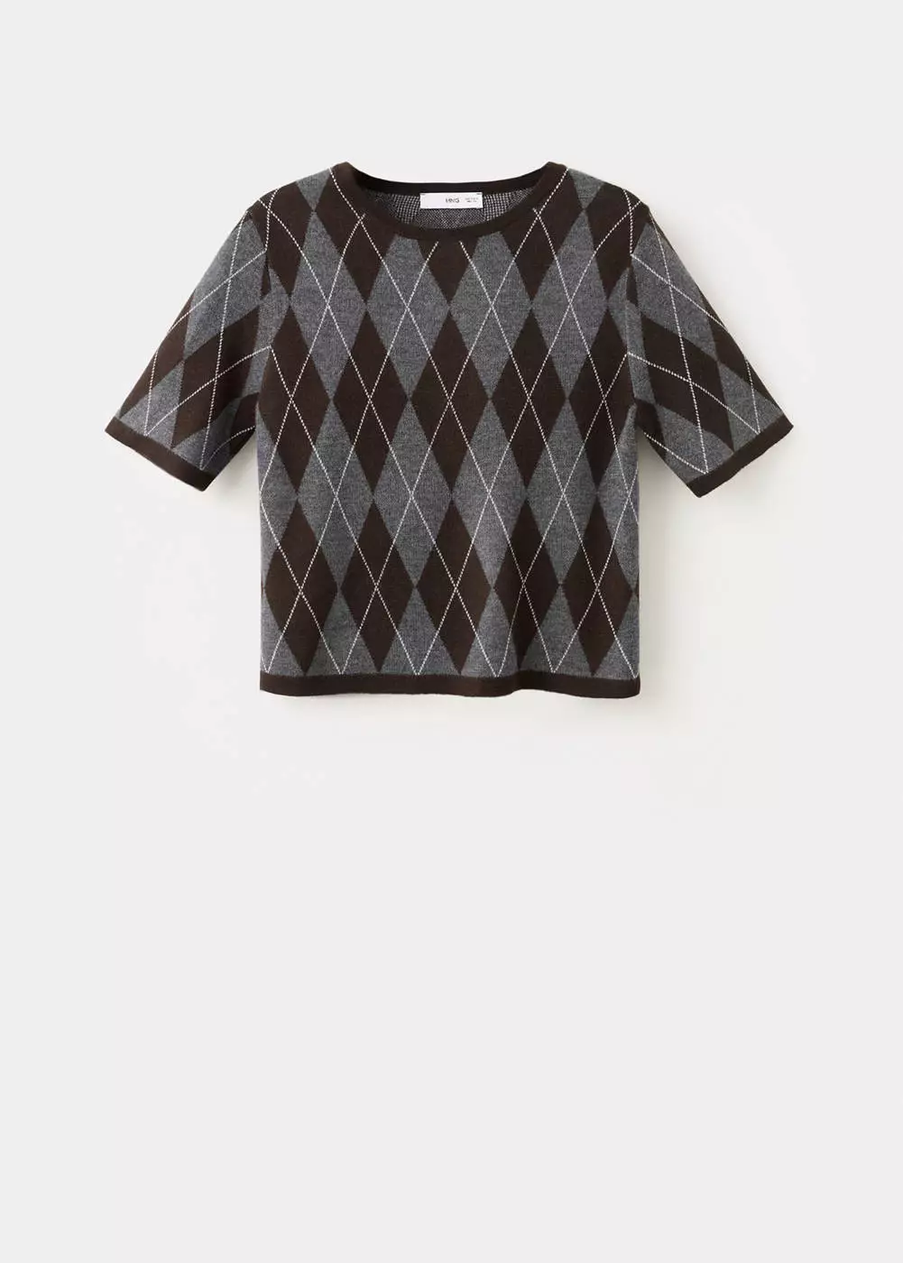 Sweater berlengan pendek motif berlian