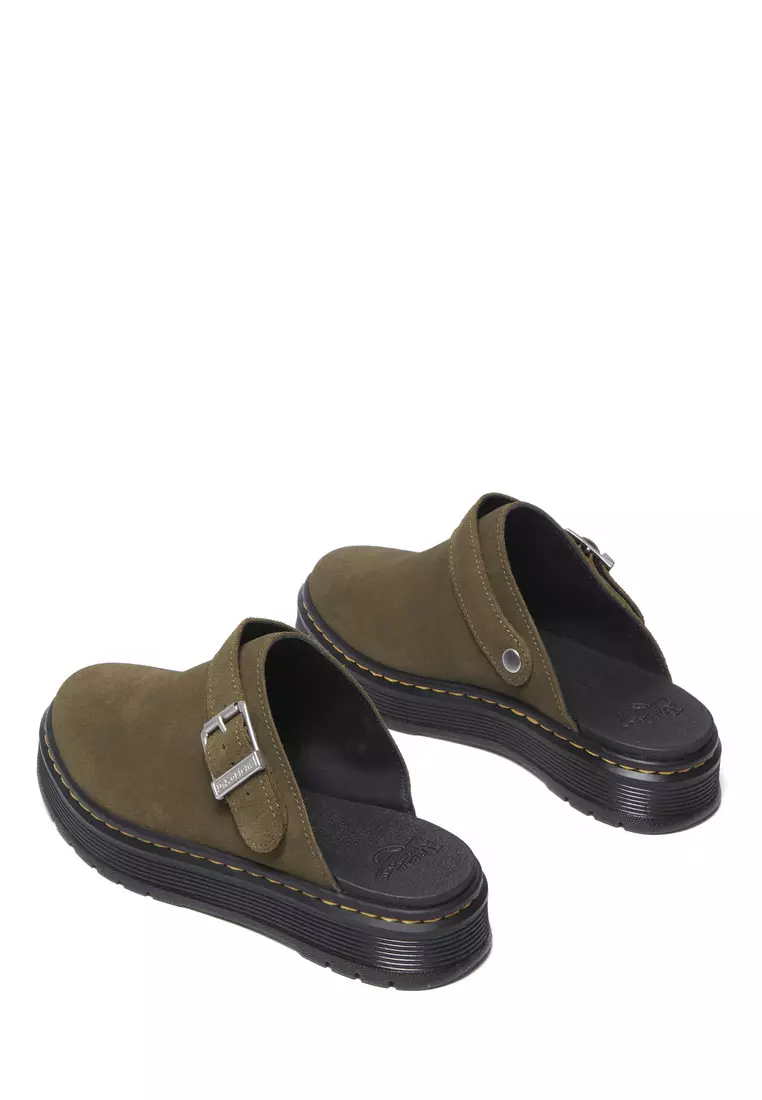 Brookline Suede Mules Olive Brown Sandals Women