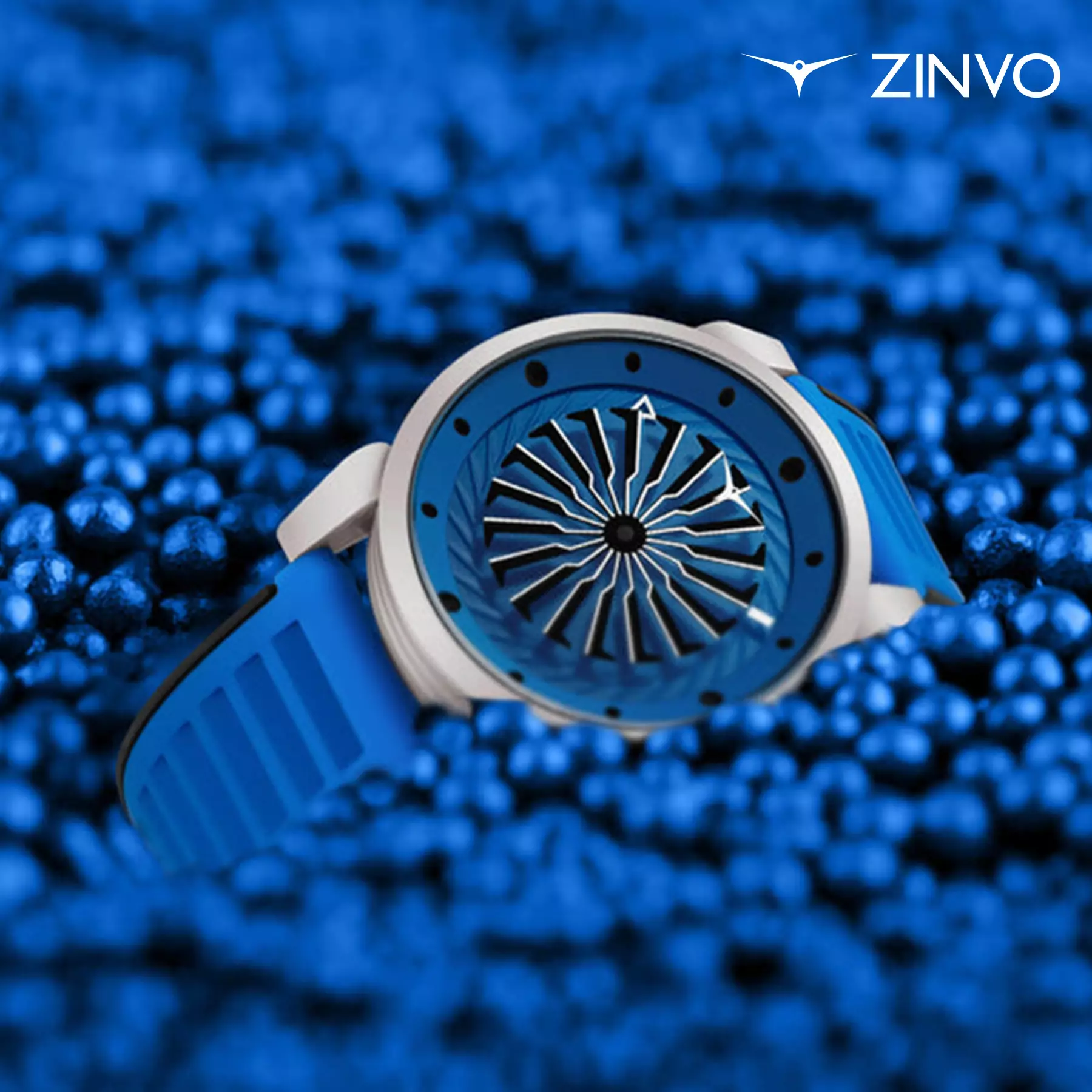 Jam Tangan Pria Automatic Zinvo Airblade Rush Blue Dial