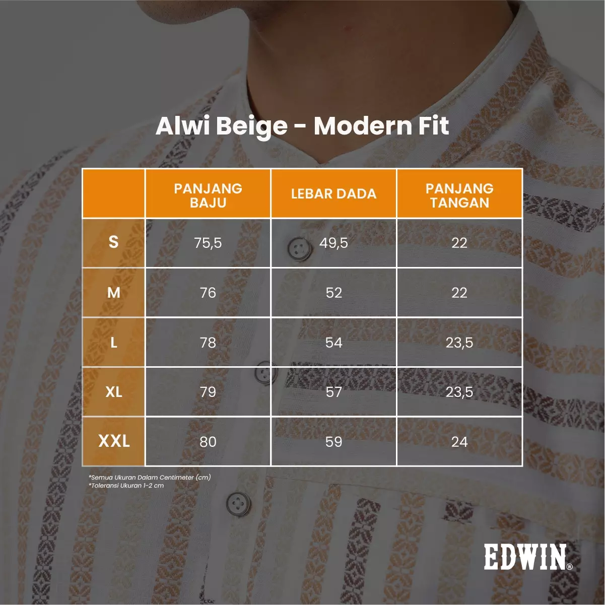 Kemeja Koko Pria Lengan Pendek ALWI BEIGE Baju Muslim Pria