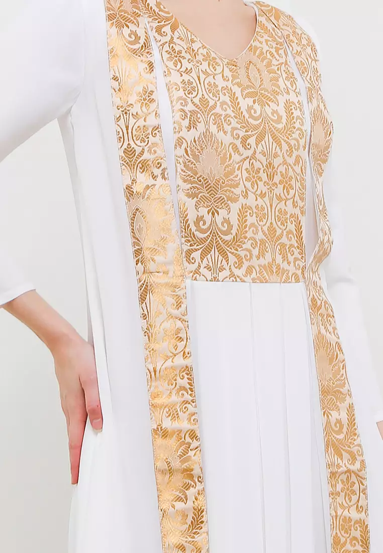 Chanira Festive Rahila Gamis-White, Gold