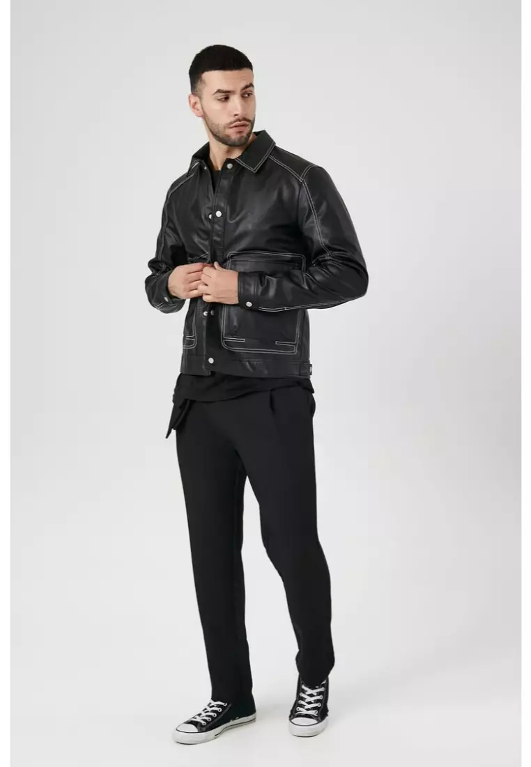 Forever 21 hotsell leather jacket mens