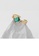Glamorousky white 925 Sterling Silver Plated Gold Fashion Elegant Geometric Square Green Cubic Zirconia Double Layer Adjustable Open Ring FDEA0ACBDC4332GS_3