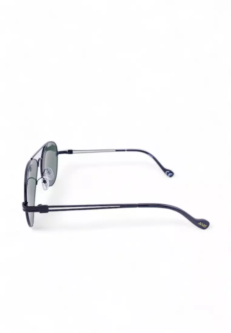 Unisex's Aviator Frame Black Metal UV Protection Sunglasses SUNSC3530213