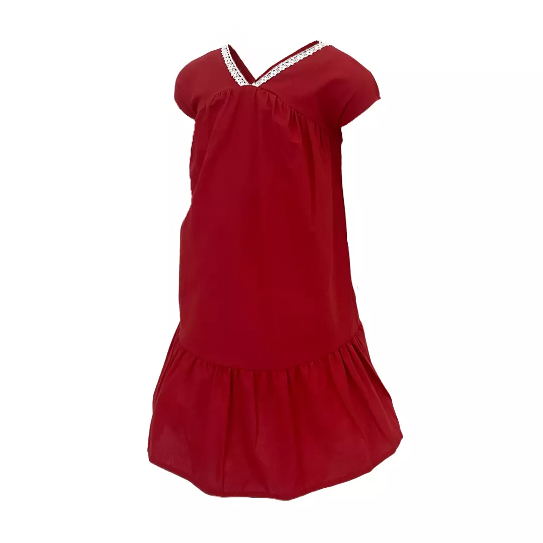 Pingu Long Dress Anak Perempuan Polos Merah 91001134G