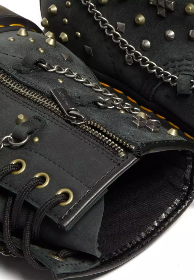 Buy Martens 1460 STUDDED CHAIN LEATHER LACE-UP BOOTS 2025