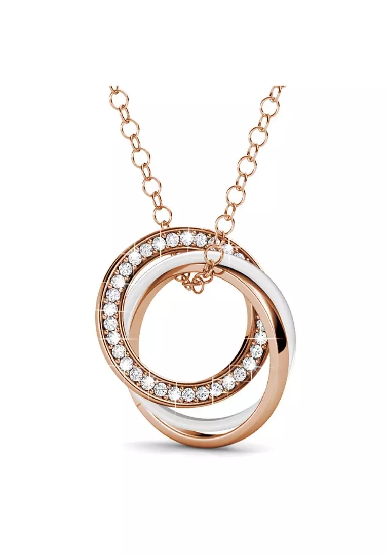 Swarovski rose 2025 gold circle necklace
