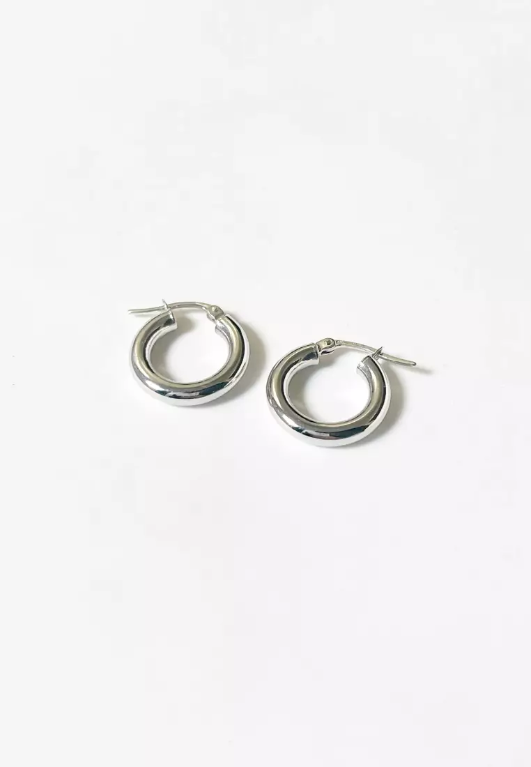 Circa 18K White Gold Hoop Earrings