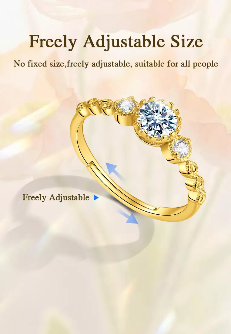 Cincin Wanita Original Berlian Adjustable Size Perhiasan Tunangan Cincin Cewek Fashion Korea Rings gold