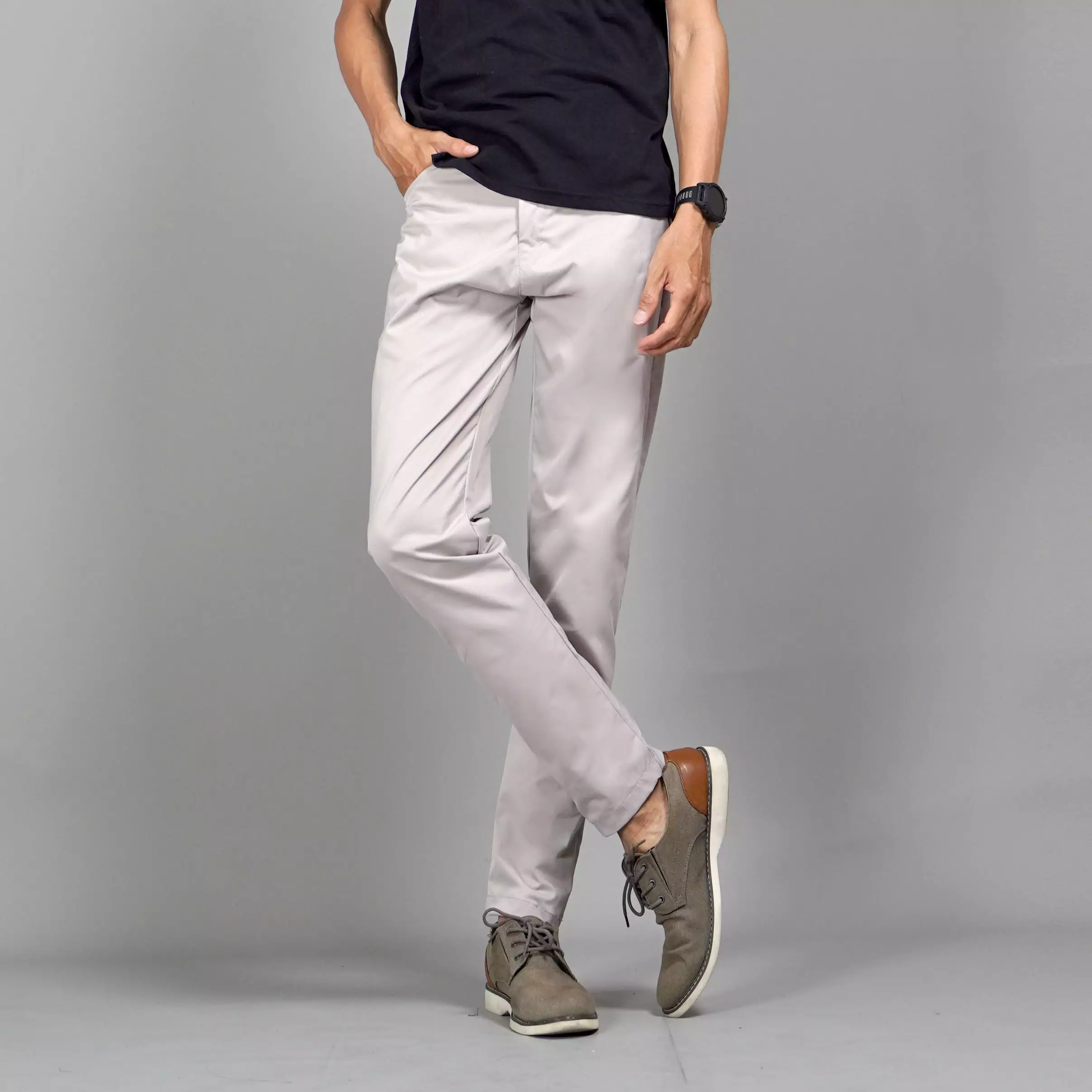  JEFAN Celana Panjang Pria Celana Chinos Pria Reguler Fit - BEIGE