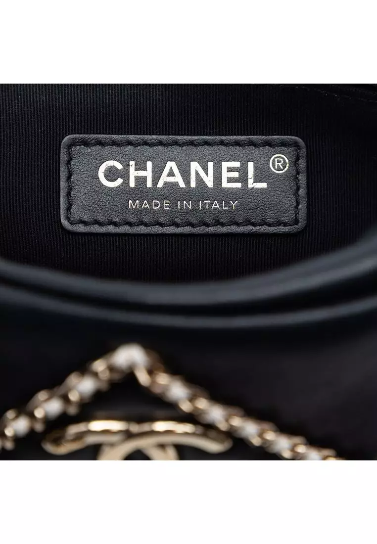 Pre-Loved Chanel Cc Lambskin Chain Embellished Camera Bag