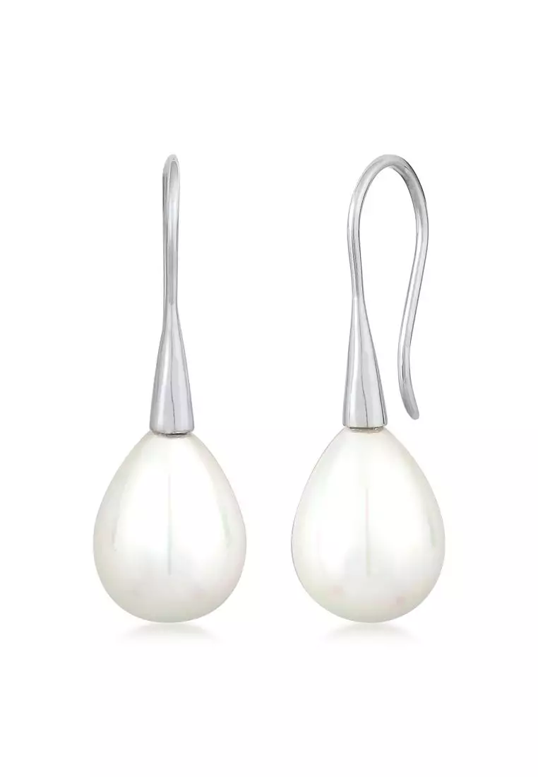 Anting Perhiasan Perak 925 Wanita Drop Classic with Shell Core Beads