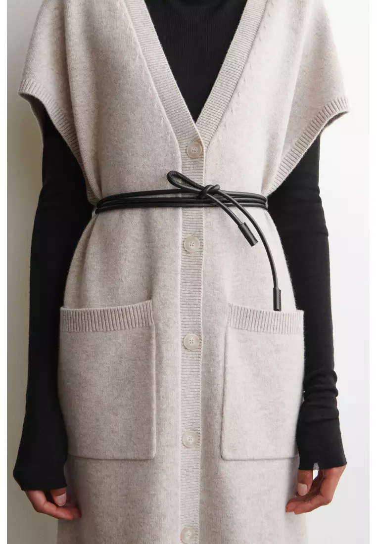 ROUNDED WOOL LONGLINE CARDIGAN