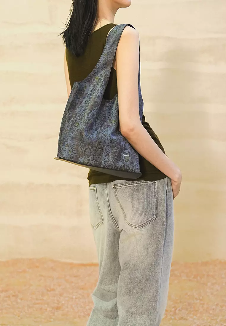 手提袋 - 蛇壓紋焦糖色