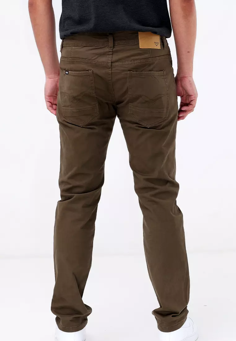 Colored Long Pants Slim Tapered Stretch