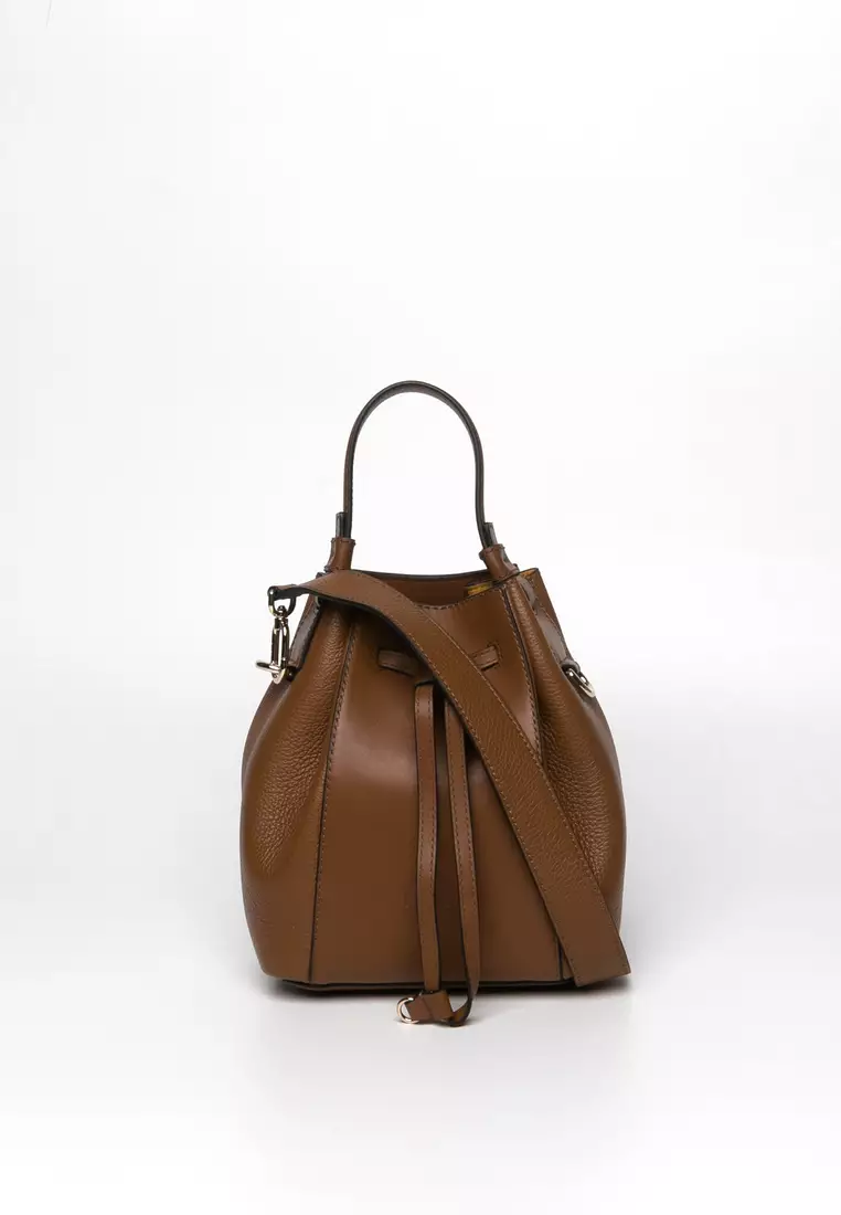 Zara bucket bag discount with topstitched handle