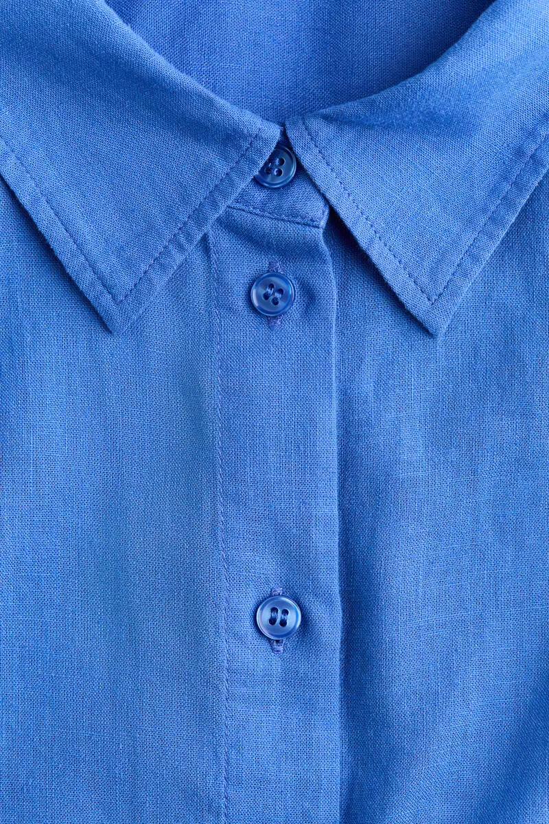 Oversized linen-blend shirt