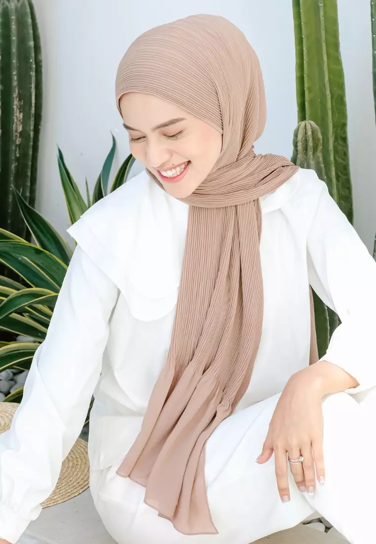 Bawal Pleats Shawl Soft Nude