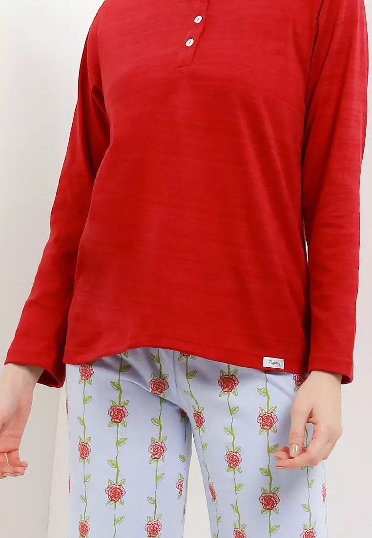 Pyjama Piyama Baju Tidur Long Sleeve Long Pants Sleepwear