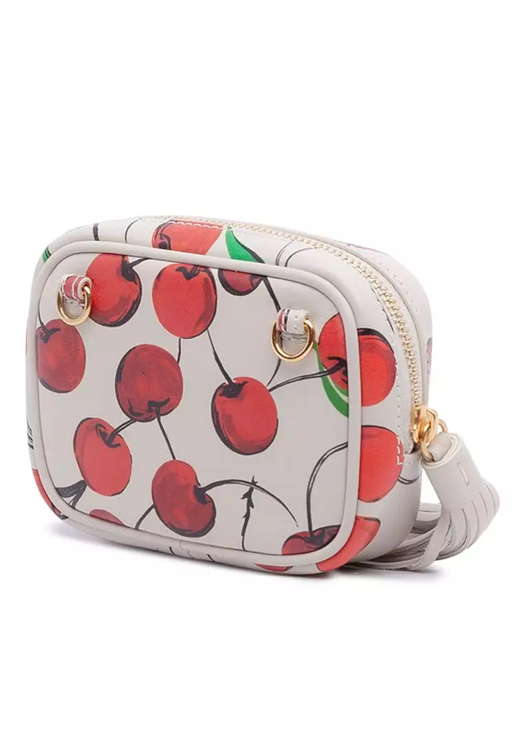 Pre-Loved Saint Laurent Baby Calfskin Monogram Cherry Printed Lou Camera Bag