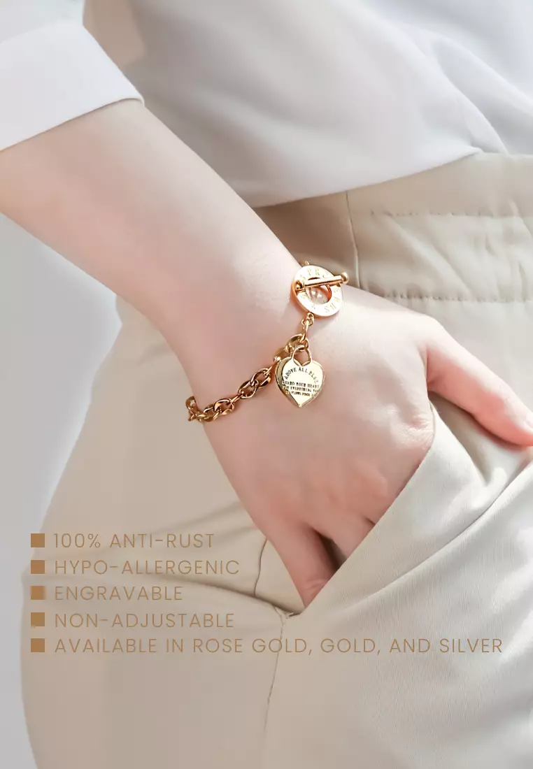Kelby Proverbs 4:23 Pendant Bracelet in Gold