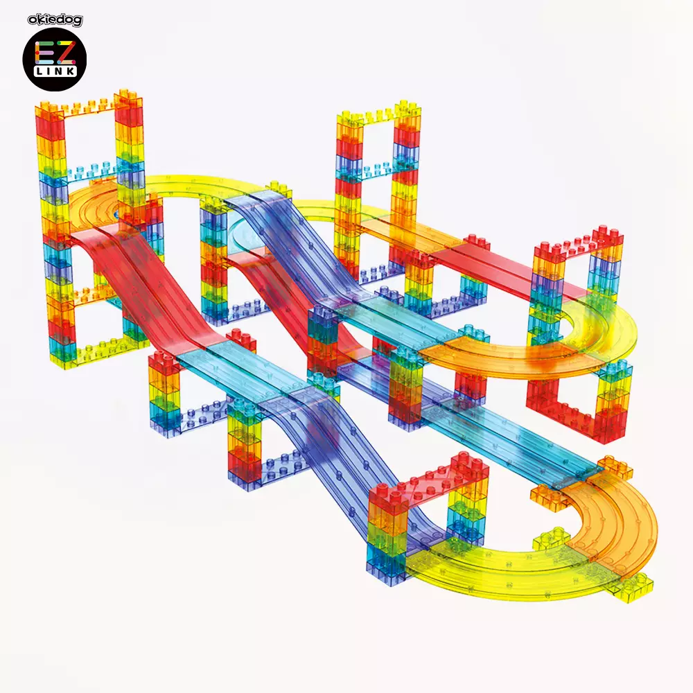 Okiedog EZLINK Magnetic Track Car - Mainan Magnet Edukasi anak (STEM) - 63pcs