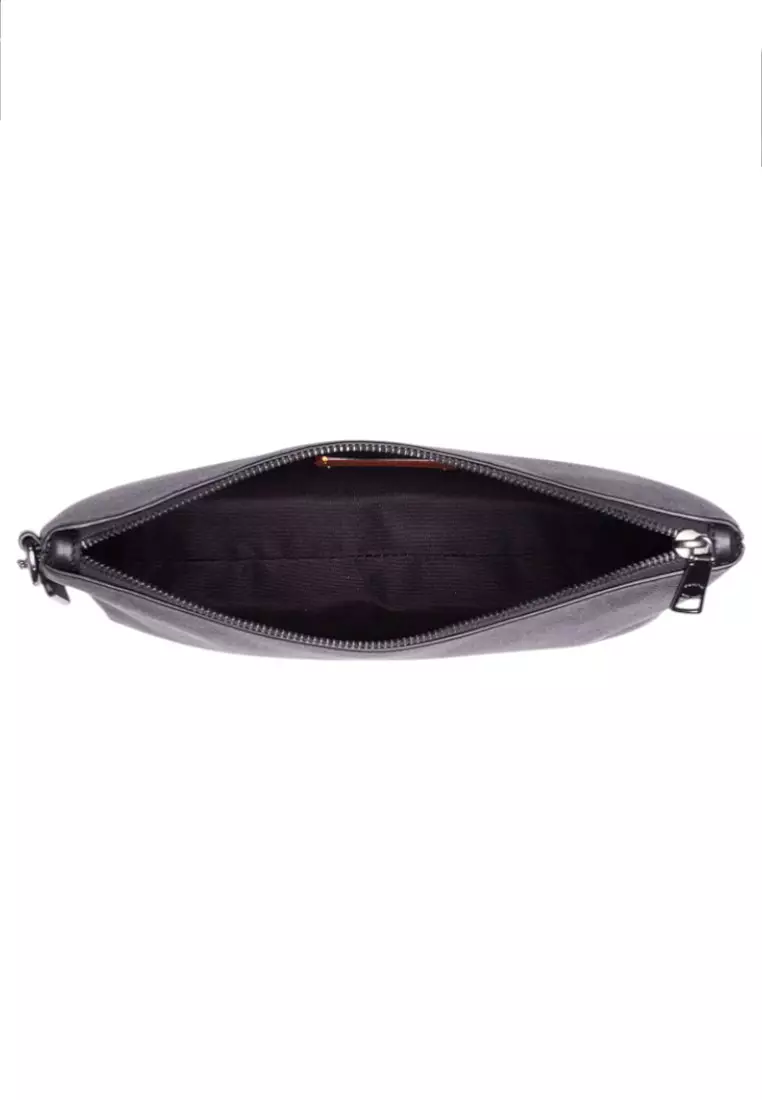 Mens Pouch In Signature Canvas - Charcoal/Black