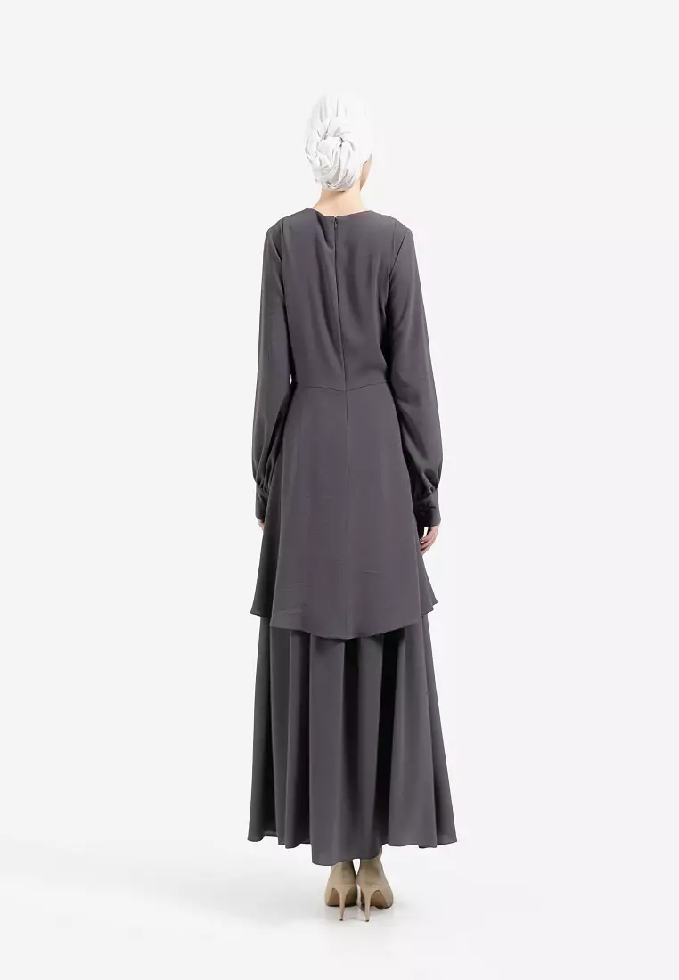 Delvira One Set Abaya Grey