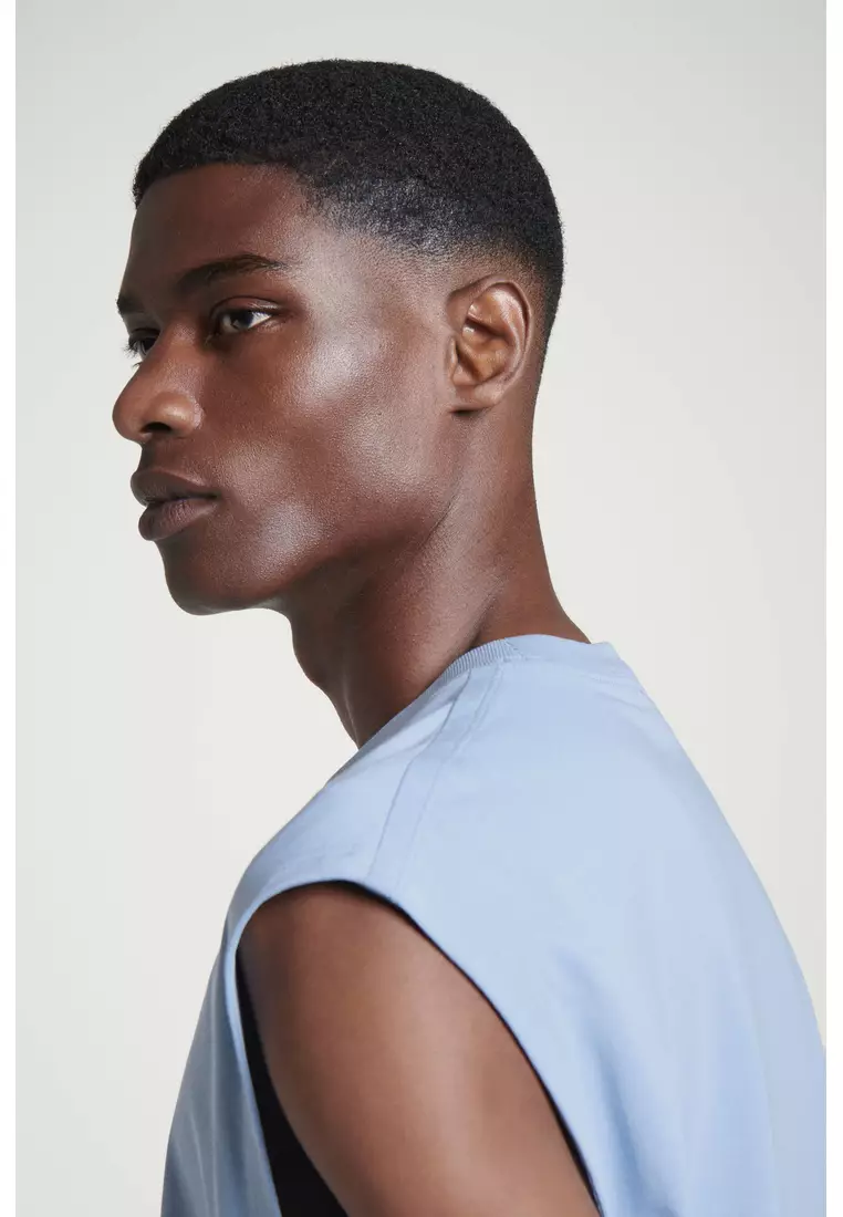 RELAXED COTTON-CREPE TANK TOP