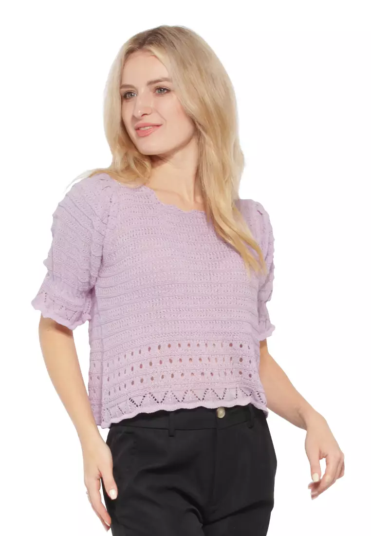 Purple Classic Short-Sleeved Top
