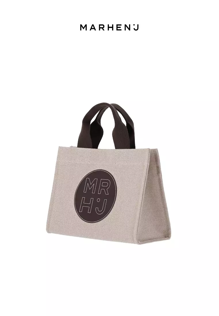 MONO LE BLANC V Canvas Vegan Leather Crossbody Bag Brown