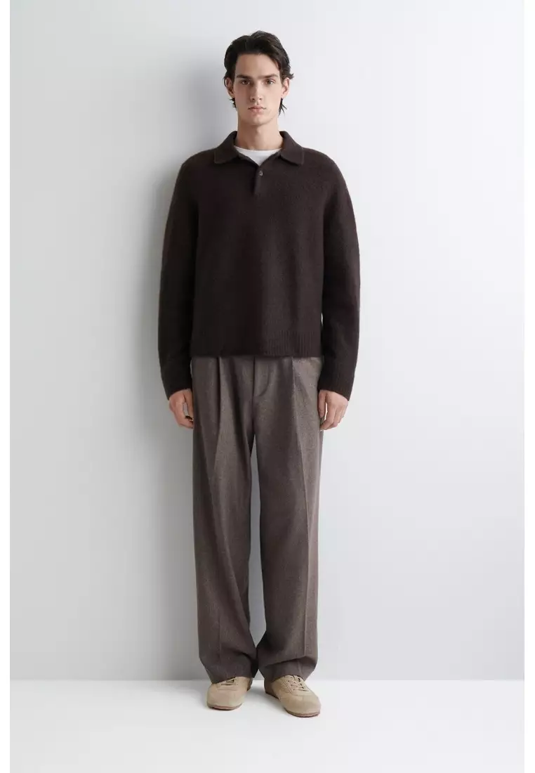 BRUSHED-WOOL POLO SHIRT
