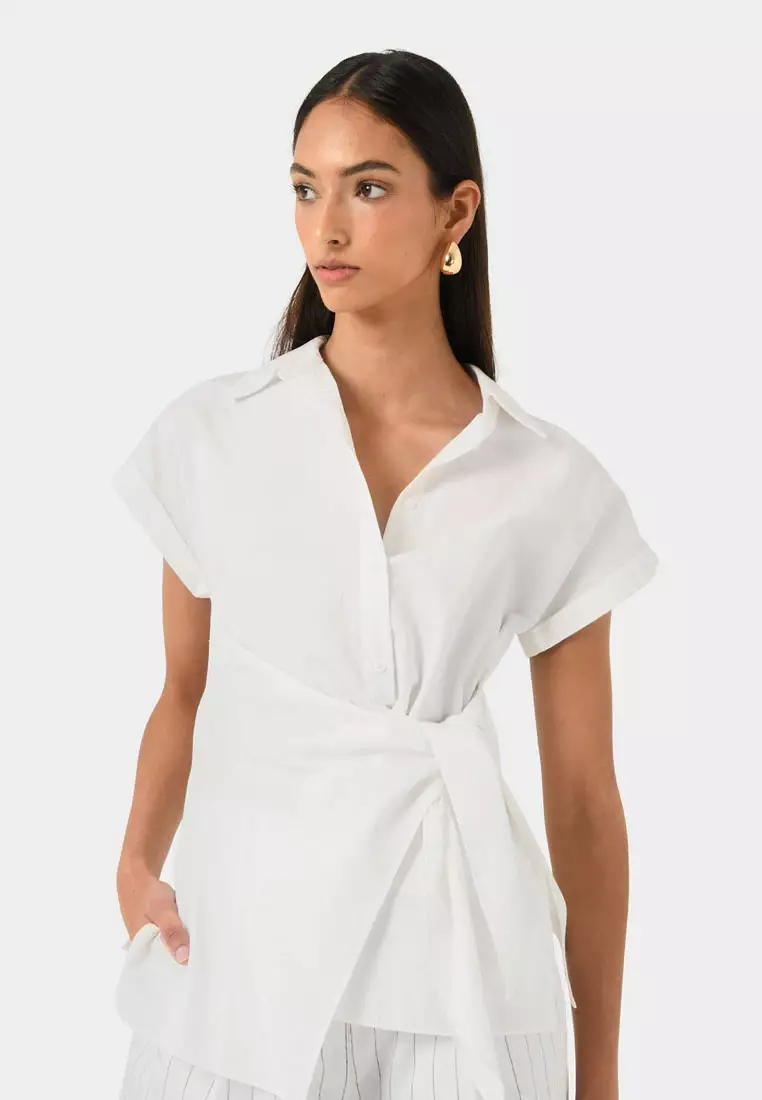 Zalia Tie Button Shirt