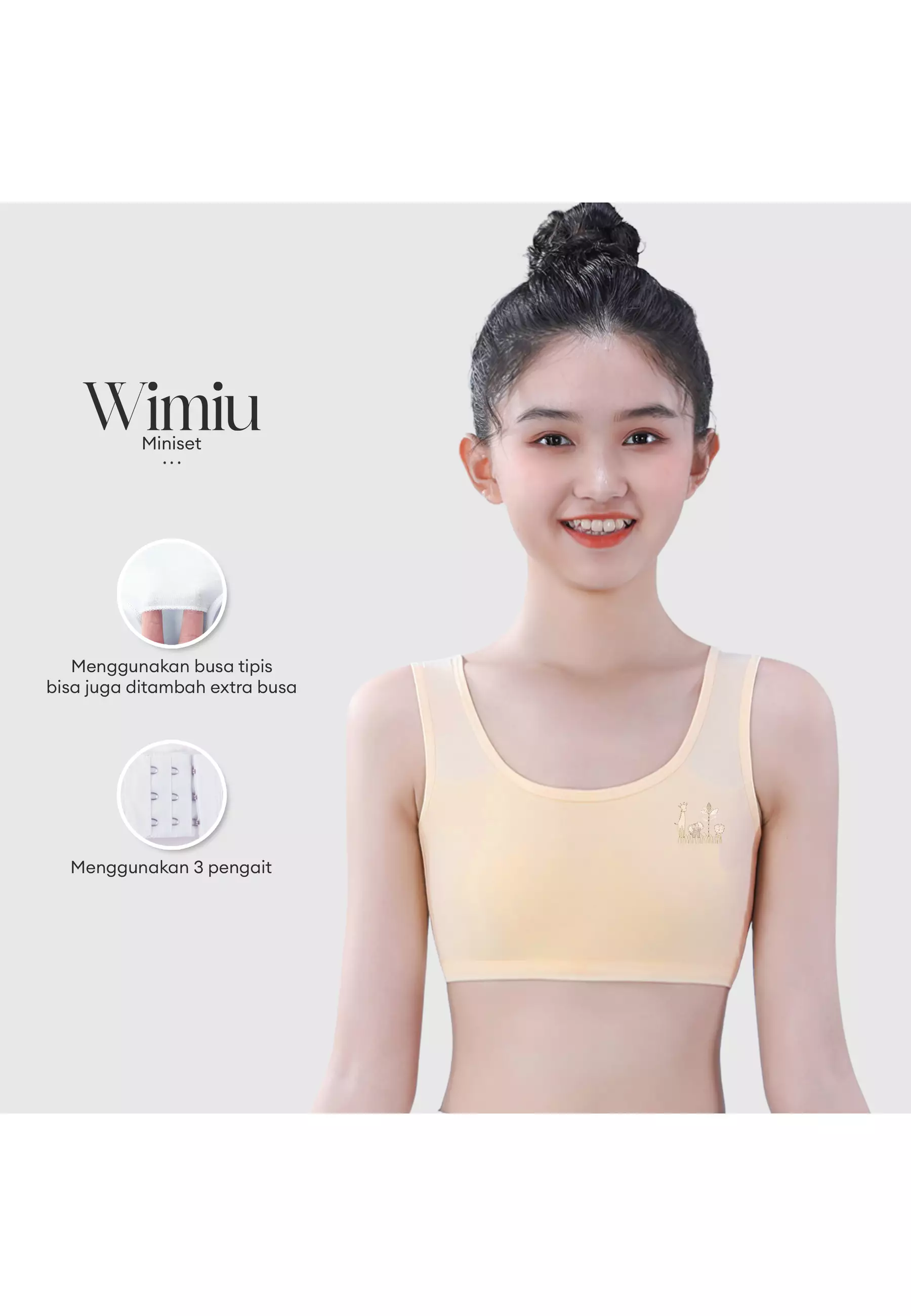 Wimiu Miniset BH Mini Set Miniset Anak Perempuan SD SMP Wanita Remaja Bra Sport Step One 100222