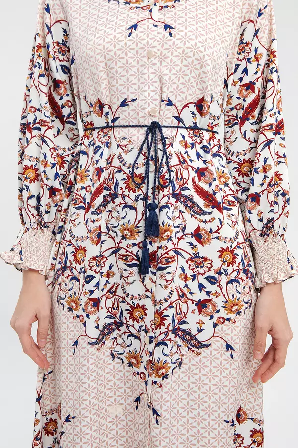 MINIMAL - Quibelle- Gamis Motif Bunga - Off White Colour Offwhite