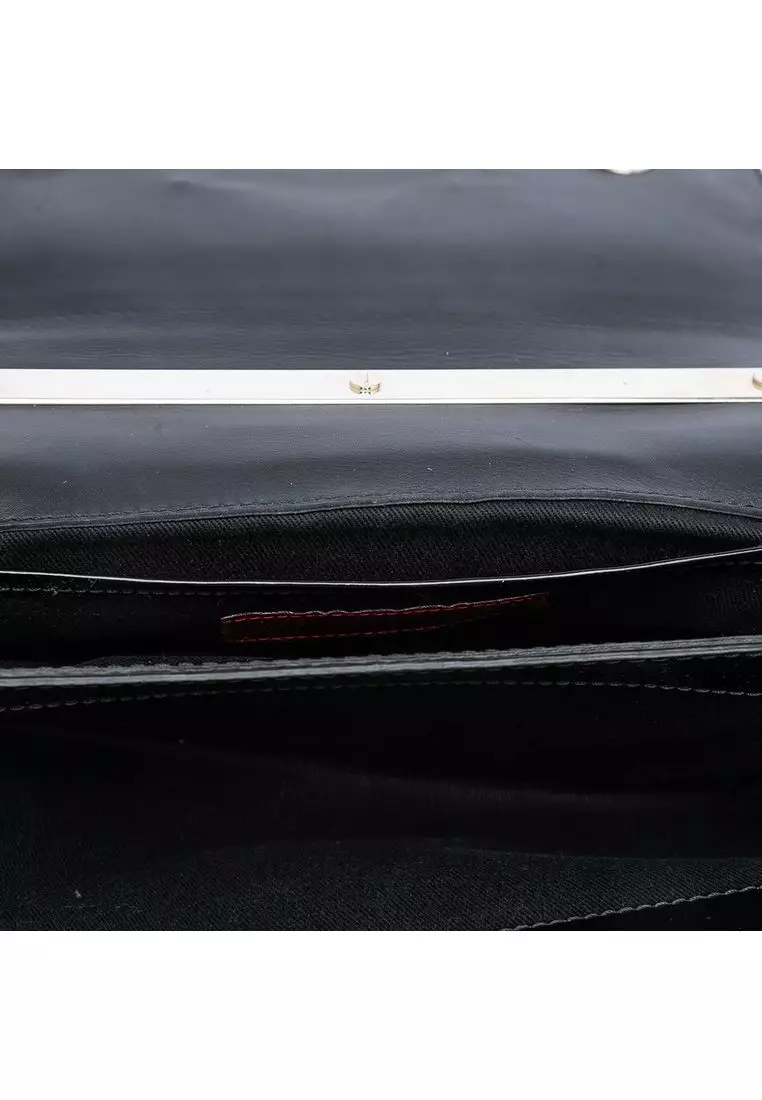 Pre-Loved Valentino Patent Vava Voom Chain Clutch
