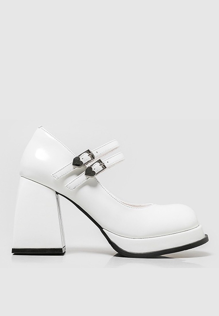 9CM Double Buckle Leather Mary Jane Shoes MZ3561