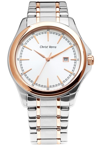 Christ Verra Fashion Men's Watch CV 52204G-14 SLV/SR White Silver Rose Stainless Steel