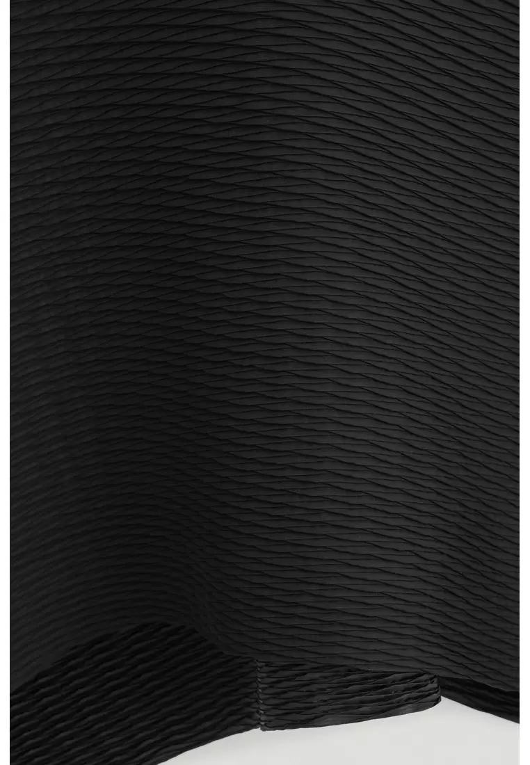 VOLUMINOUS PLEATED MIDI DRESS