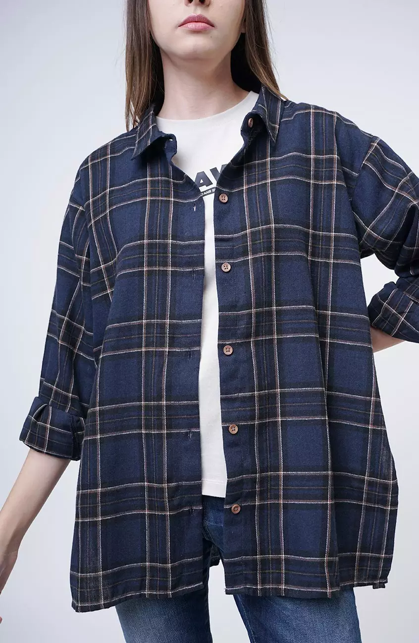 Kemeja Lena Navy Black