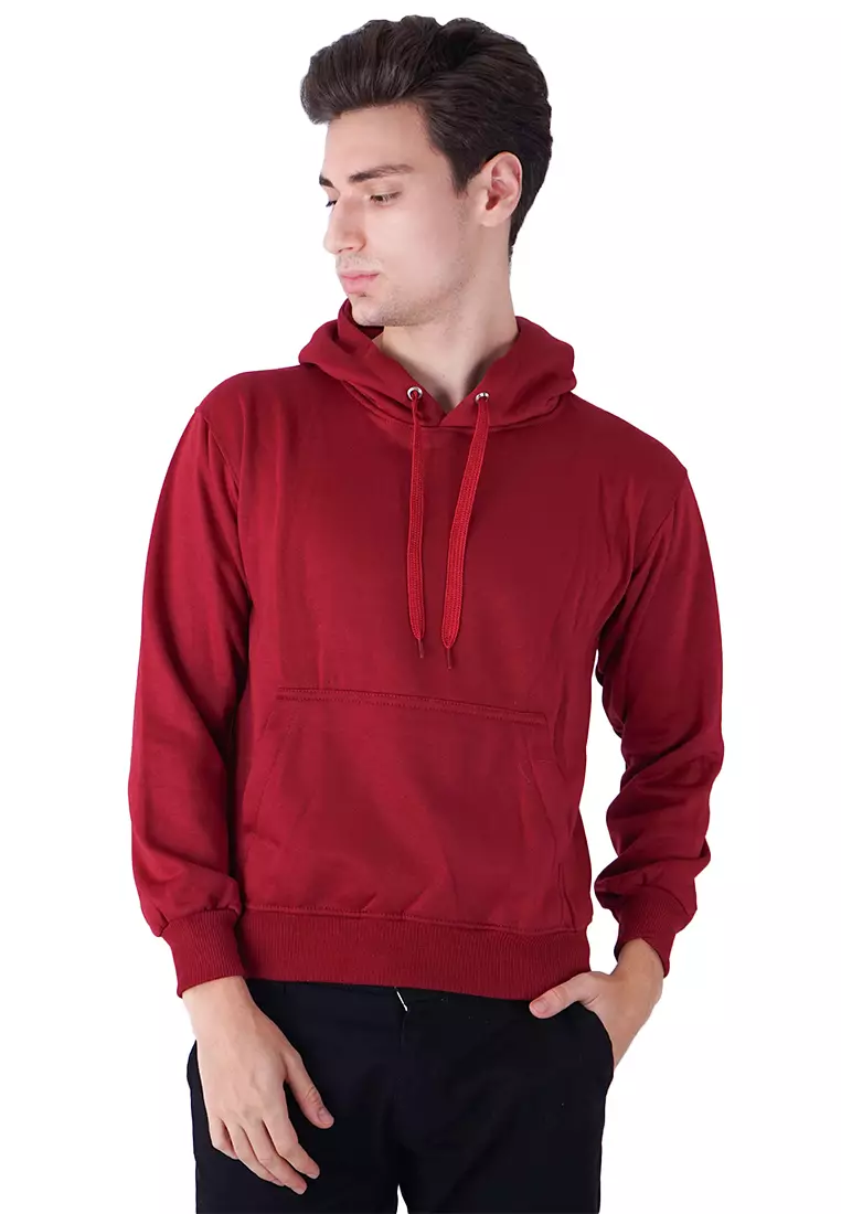 Jaket Polos Jumper Hoodie Sweater Warna Marun